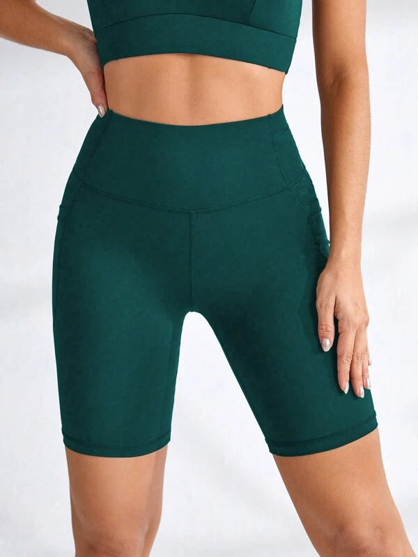 Yoga Basic Shorts Esportivos Femininos Com Bolsos